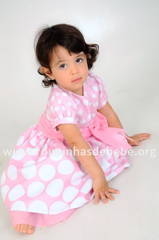 vestido infantil minnie rosa Vestidos Infantil