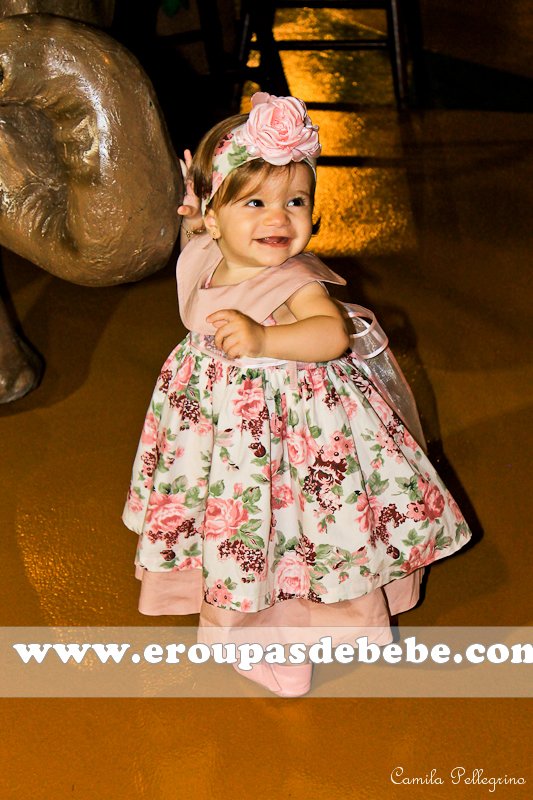 vestido infantil rosa bebe Vestidos Infantil