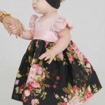 roupas de bebe floral com faixa Vestidos Infantil