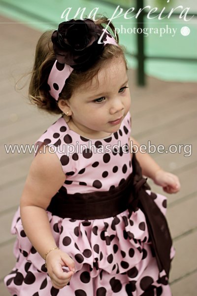 vestido para festa marrom e rsa infantil Vestidos Infantil
