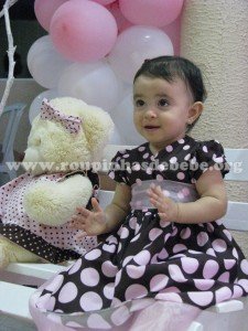 decoracao marrom e rosa infantil Vestido infantil Marrom e Rosa