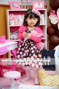 vestido rosa e marrom infantil Vestido infantil Marrom e Rosa
