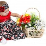 vestido infantil floral vermelho Vestidos para criança