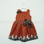 New_vestido fazendinha Vestidos marrom e rosa infantil