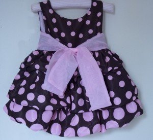 Vestidos marrom e rosa infantil