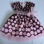 Vestido marrom e rosa infantil