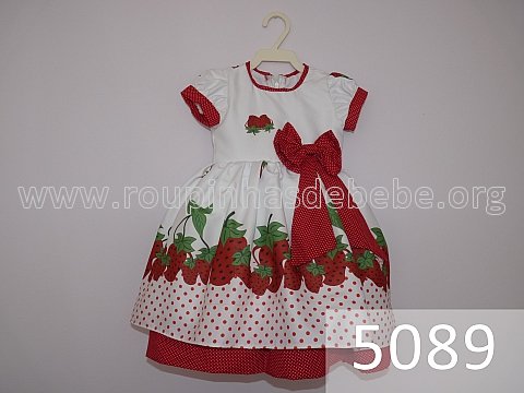 vestido infantil moranguinho Vestido para bebe da moranguinho