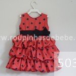vestido joaninha Vestido para bebe da moranguinho
