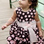 Vestido marrom e rosa infantil