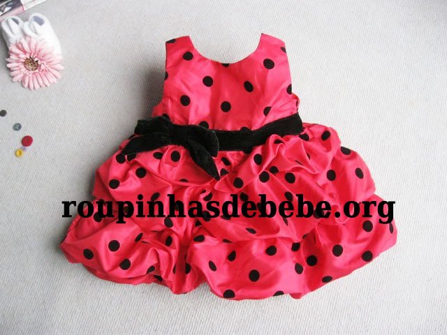 vestido infantil vermelho Vestido moranguinho