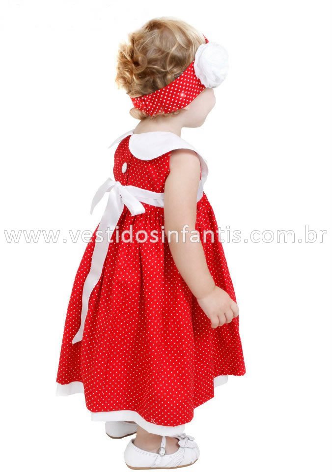 vestido infantil vermelho Vestidos de festa infantil