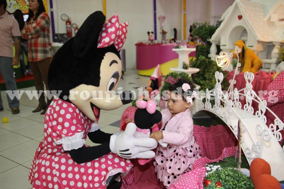 vestido minnie rosa Vestidos de festa infantil