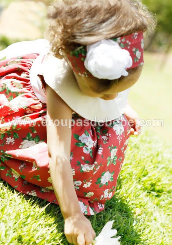 vestidos infantis floral vermelho Vestidos de festa infantil