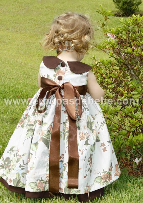 lindo vestido infantil rosa e marrom Vestidos para criança