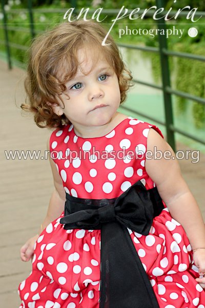 vestido da minnie para festa infantil Fantasia da Minnie Baby