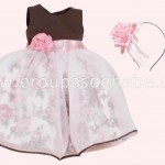vestido princesa infantil Vestidos marrom e rosa infantil