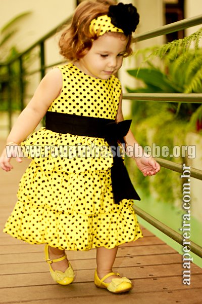 vestido de festa infantil da abelhinha Vestidos de festa infantil