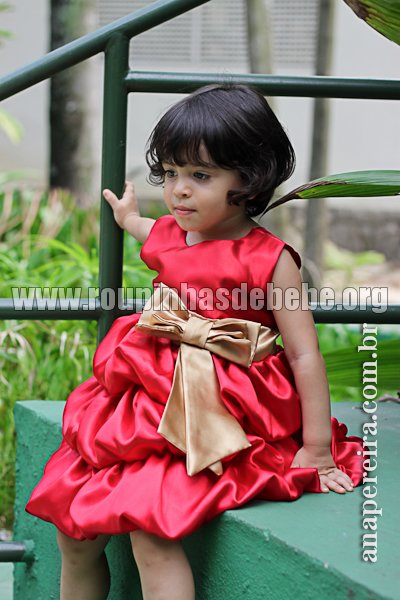 vestido de festa infantil vermelho Vestidos de festa infantil