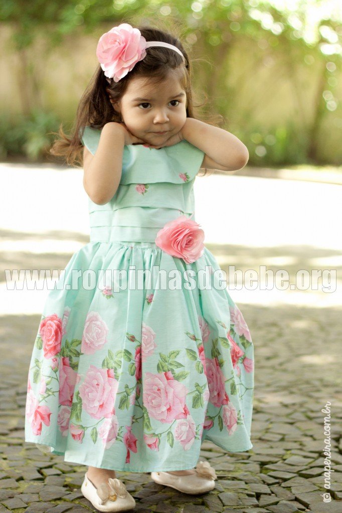 vestido de festa infantil floral Vestidos de festa infantil