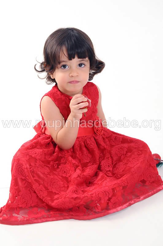 vestido infantil de festa vermelho Vestidos de festa infantil