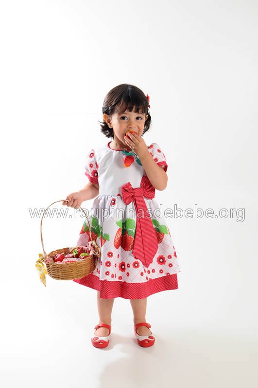 vestido moranguinho de festa infantil Vestidos de festa infantil