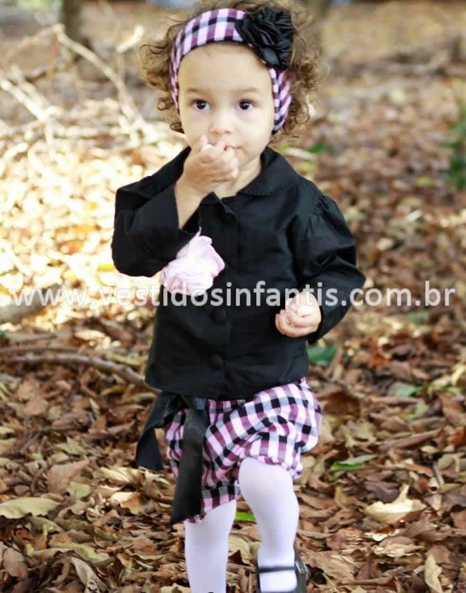 vestido infantil xadrez com preto Casaquinhos para meninas