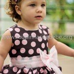 Vestido marrom e rosa infantil