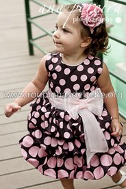 Vestido Marrom e Rosa Infantil