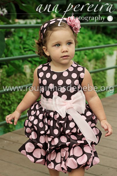 vestido para festa infantil marrom e rosa Confecção de roupa infantil