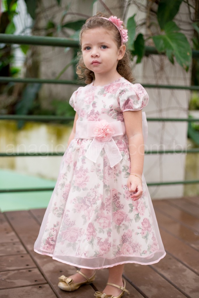 Vestido de Festa Infantil Princesa Floral