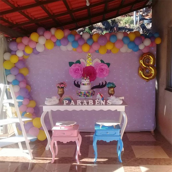 Festa unicórnio simples e barata